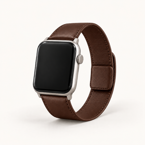Bracelet cuir magnétique, coloris Marron