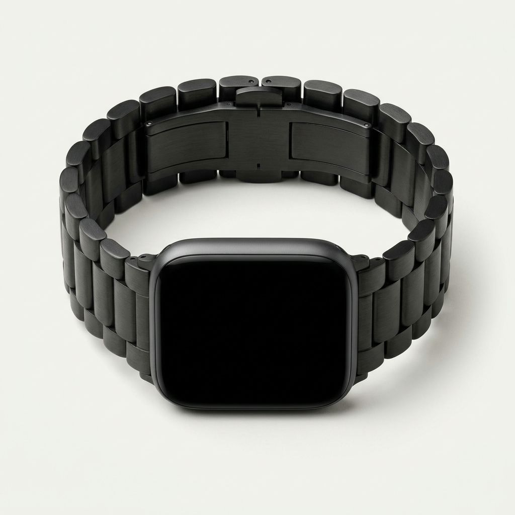 Bracelet maillons titane, finition Titane noir